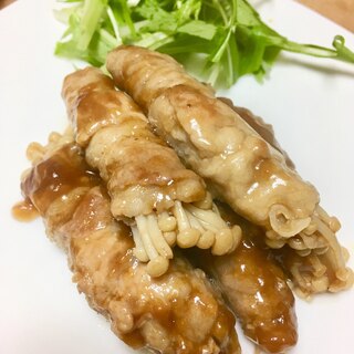 シャキシャキ★焼肉のタレでえのき茸の肉巻き！